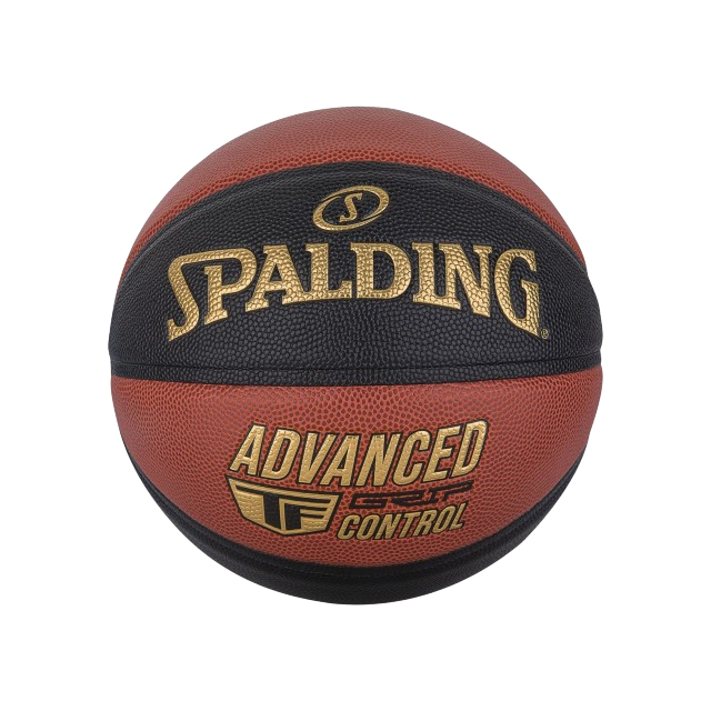 BALON BASQUETBOL SPALDING AGC BLACK/ORANGE PIEL COMPOSI...