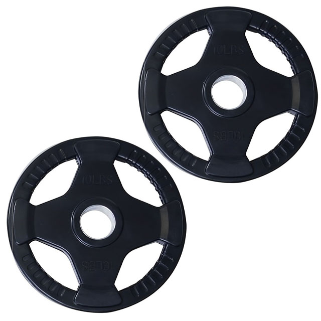 PAR DISCOS OLIMPICOS PLASTIFICADOS CON AGARRES 10 LB 